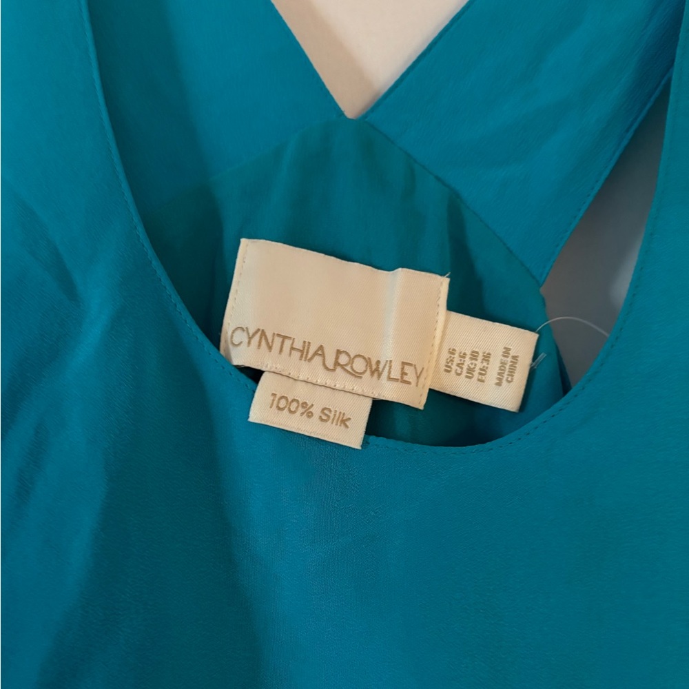 Cynthia Rowley Green Sleeveless V-Neck Dress